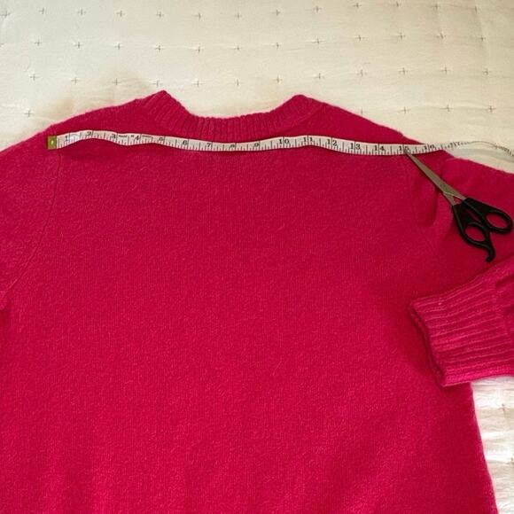 J.Crew Button-Detail Crewneck Sweater Women’s M | Fuchsia Supersoft Yarn - Picture 8 of 10